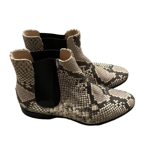 Aquatalia Snakes Embossed Chelsea Ankle Boots Size 6 - Picture 3 of 9